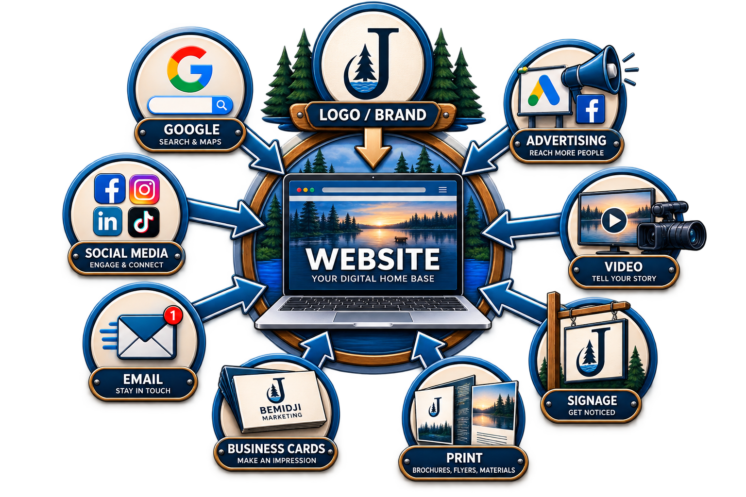 Marketing Ecosystem Hub and Spoke Infographic